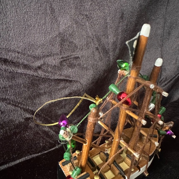 Vintage Provincetown MA. Handmade wood home decor, ornament, pirate ship - Picture 3 of 8